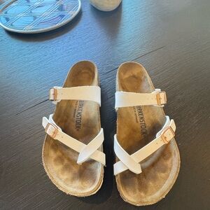 Birkenstock White Sandals - worn under 10x